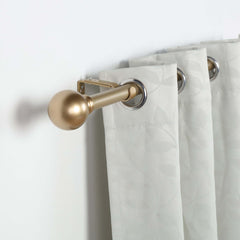 42"-126" Adjustable Curtain Rod Set, Gold, Round Finials