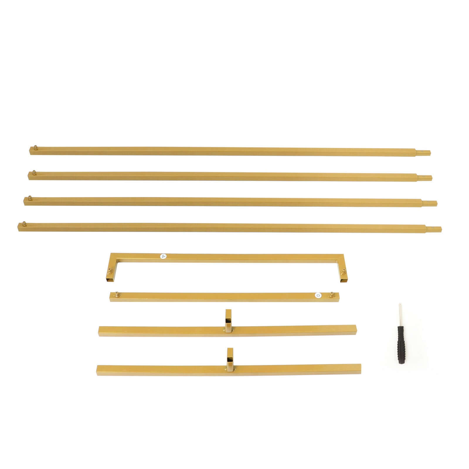 Wedding Arch Slim Gold Metal Rectangular Design Backdrop Stand - Floral Display Frame 6.5ft