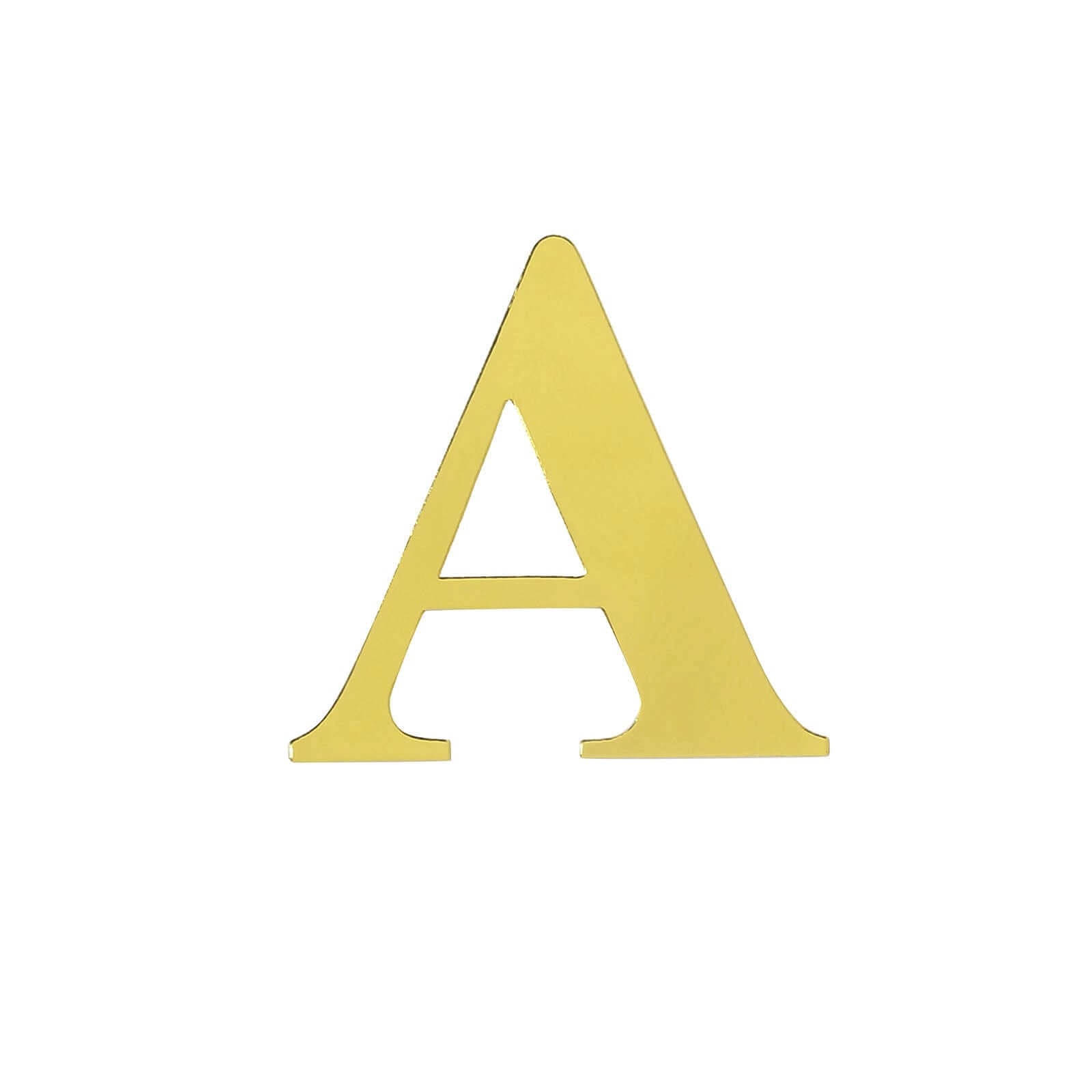 4 Pack 5" Metallic Gold Alphabet Stickers Banner, Customizable Stick on Gold Letters - A