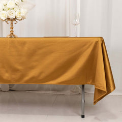 Scuba Rectangular 60"x102" Tablecloth Shimmering Gold - Wrinkle Free, Stain Resistant & Seamless Table Cover for Weddings and Parties