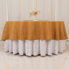 Premium Polyester 90" Round Tablecloth Gold - Stain and Wrinkle-Resistant 220GSM Table Cover for Weddings & Event Decor