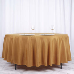Polyester 108" Round Tablecloth Gold - Wrinkle-Resistant and Stylish Table Cover