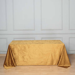Premium Velvet 90"x132" Rectangle Tablecloth Gold - Reusable Soft & Polished Seamless Table Cover for Luxury Weddings & Events