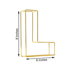8" Tall Gold Freestanding 3D Decorative Wire Letter, Wedding Centerpiece - L