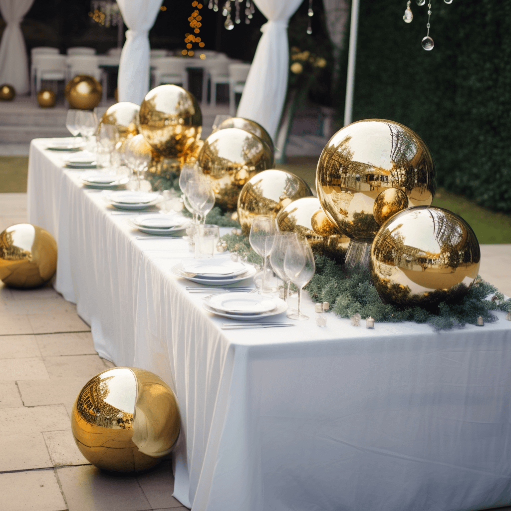 Gazing Globe Mirror Ball Reflective Hollow Stainless Steel Gold Sphere - Decorative Garden Display Piece 16"
