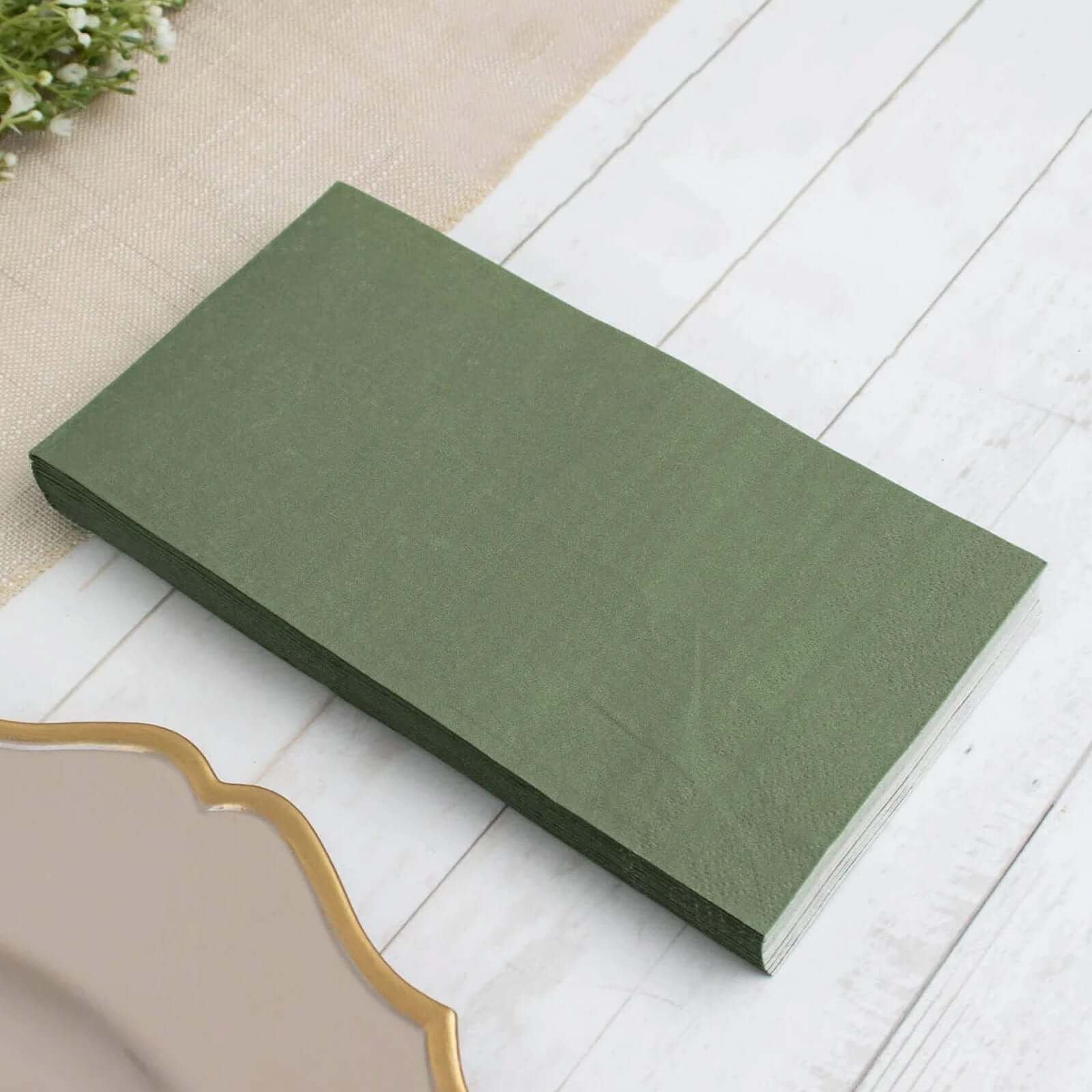 50-Pack Paper Napkins Dusty Sage Green - Soft Disposable 2-Ply Dinner Napkins for Weddings