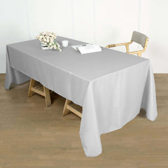 Polyester 60"x102" Rectangle Tablecloth Silver - Durable and Stylish Table Cover