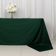 Scuba Rectangular 90"x156" Tablecloth Hunter Emerald Green - Wrinkle Free, Stain Resistant & Seamless Table Cover