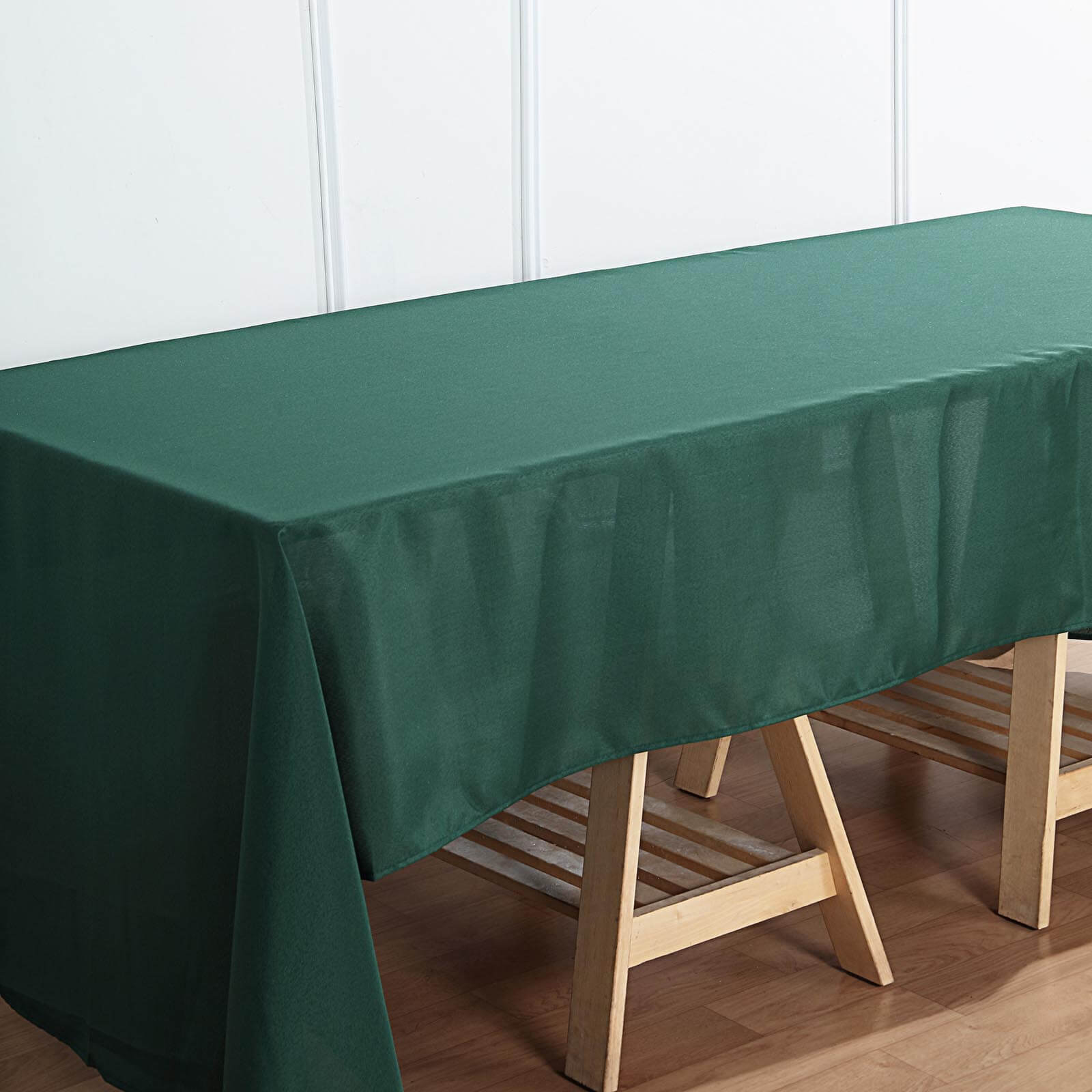 Polyester 60"x126" Rectangle Tablecloth Hunter Emerald Green - Wrinkle-Resistant Table Cover