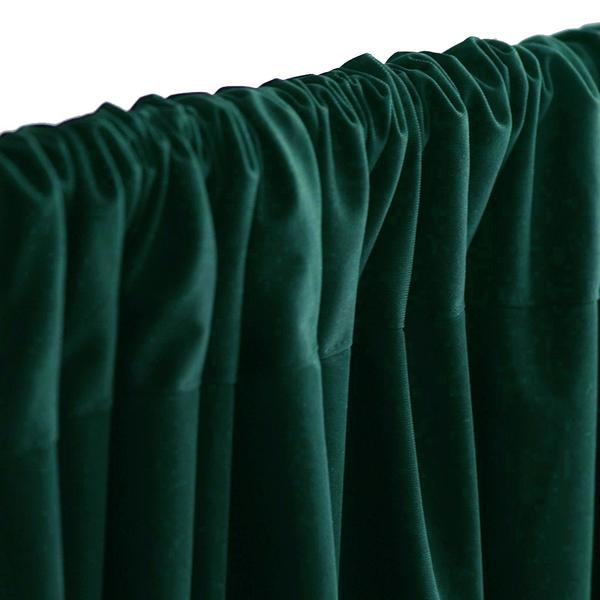 2 Pack Hunter Emerald Green Scuba Polyester Event Curtain Drapes, Durable Flame Resistant Backdrop Event Panels Wrinkle Free with Rod Pockets - 10ftx10ft