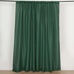 2 Pack Hunter Emerald Green Polyester Event Curtain Drapes, 10ftx8ft Backdrop Event Panels With Rod Pockets 130 GSM