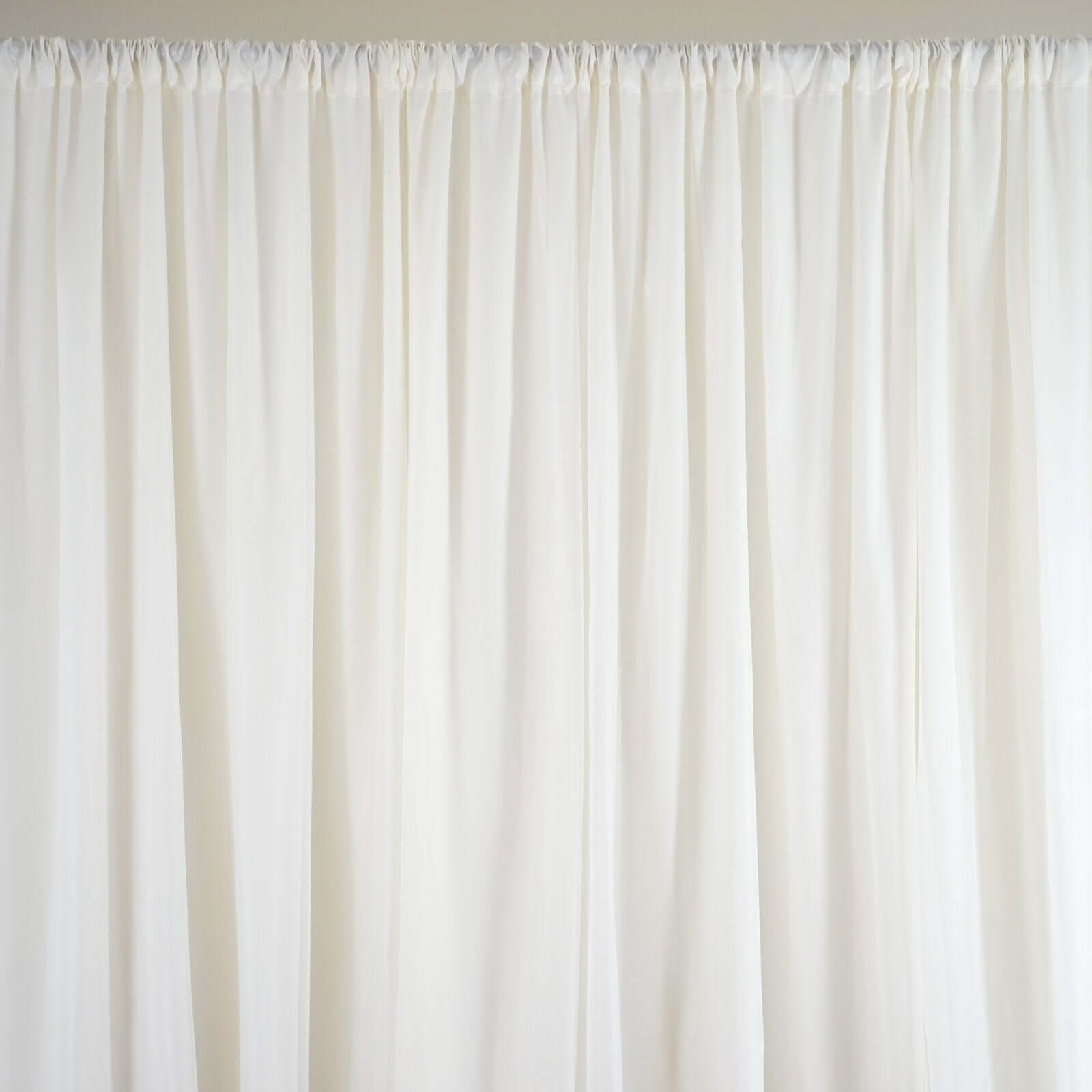 Ivory Chiffon Polyester Event Curtain Drapes, Dual Layer Divider Backdrop Event Panels with Rod Pockets - 20ftx10ft