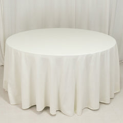 Cotton Blend 120" Round Tablecloth Ivory - Seamless Wrinkle-Resistant Table Cover