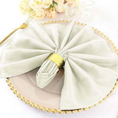 5 Pack Polyester 20"x20" Napkins Ivory - Wrinkle Resistant & Easy Care Cloth Napkins