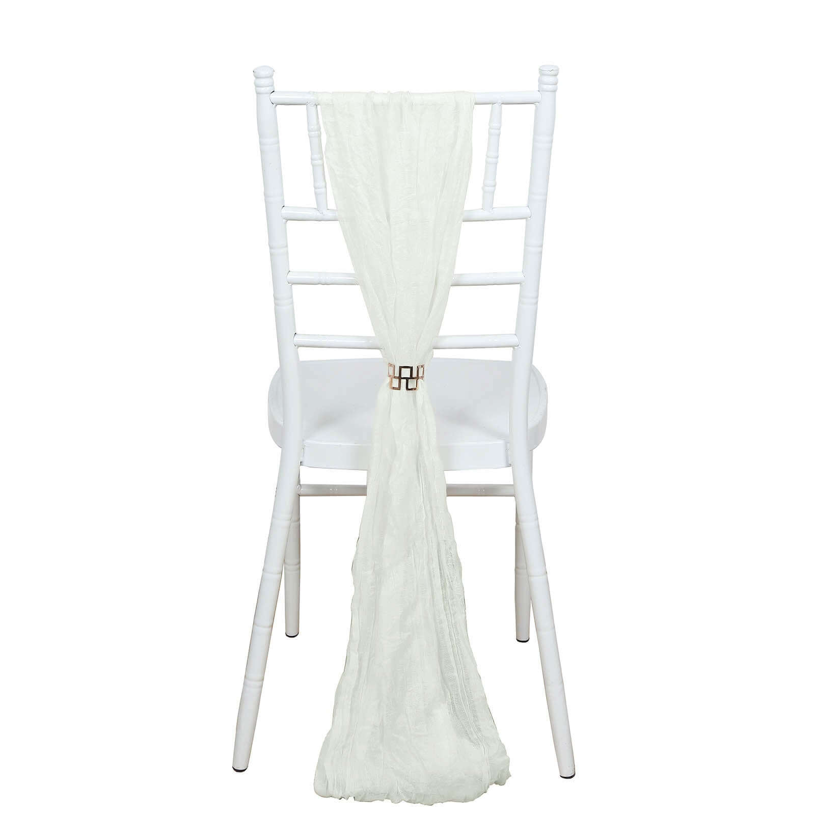 5 Pack Cheesecloth Gauze 16"x88" Chair Sashes Ivory - Stylish Boho Decor for Weddings & Gatherings