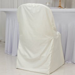 Scuba Stretch Folding Chair Cover Ivory - Wrinkle Free & Durable Slipcover