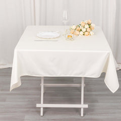 Scuba Square 54"x54" Tablecloth Ivory - Wrinkle Free & Stain Resistant Table Cover