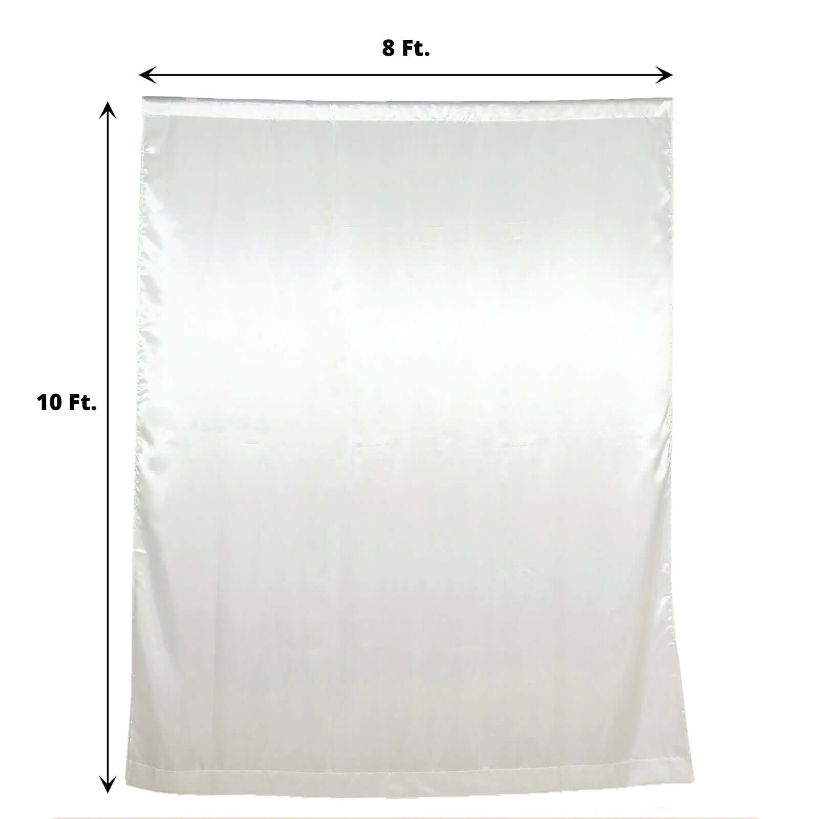 8ftx10ft Ivory Satin Event Curtain Drapes, Backdrop Event Panel