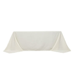 Fire Retardant Premium Polyester 90"x132" Rectangular Tablecloth Ivory - High-Performance Seamless Table Cover