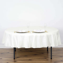 Polyester 70" Round Tablecloth Ivory - Durable & Wrinkle-Resistant Table Cover