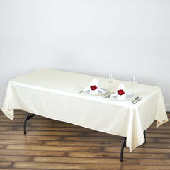 Polyester 60"x102" Rectangle Tablecloth Ivory - Durable and Stylish Table Cover