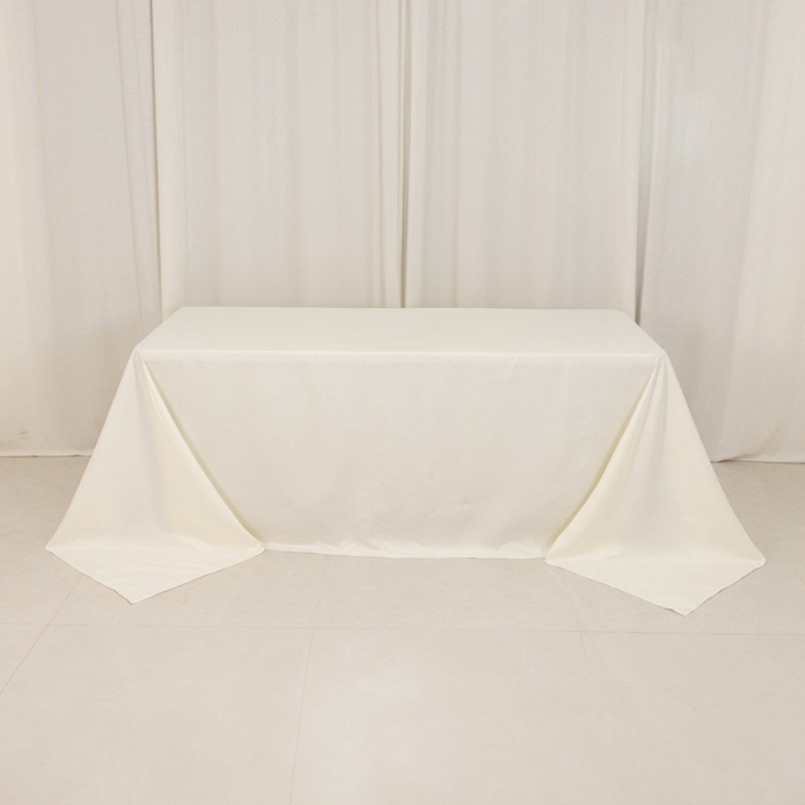 Cotton Blend 90"x132" Rectangle Tablecloth Ivory - Seamless Wrinkle-Resistant Table Cover
