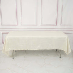 Taffeta 60"x102" Rectangle Tablecloth Ivory - Accordion Crinkle Table Cover
