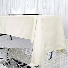 Fire Retardant Premium Polyester 60"x126" Rectangular Tablecloth Ivory - High-Performance Table Cover