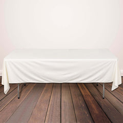 Scuba Rectangular 60"x102" Tablecloth Ivory - Wrinkle Free & Stain Resistant Table Cover