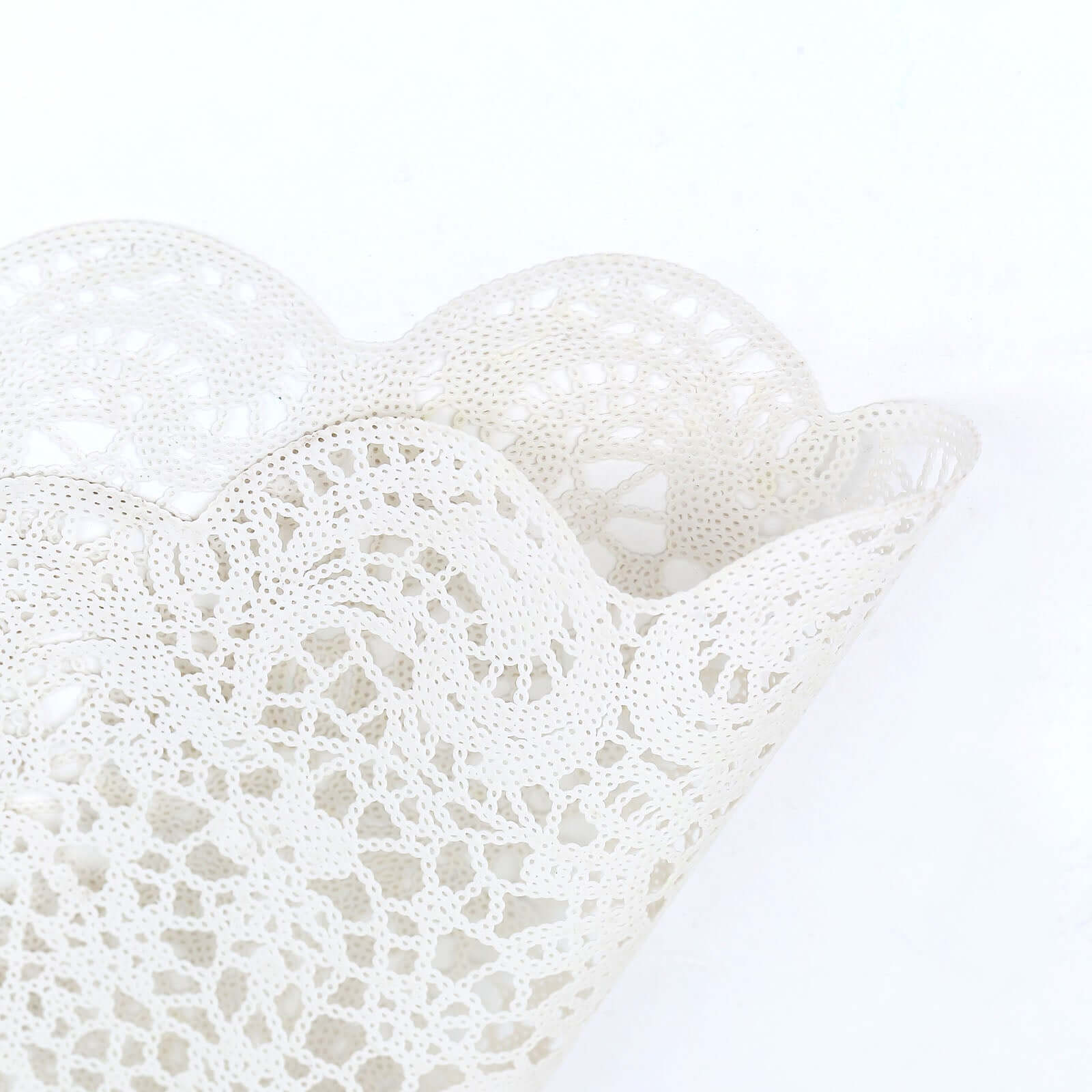 6-Pack Dining Table Mats Floral Lace Design White - Vinyl Non-Slip Surface with Vintage Appeal 15"