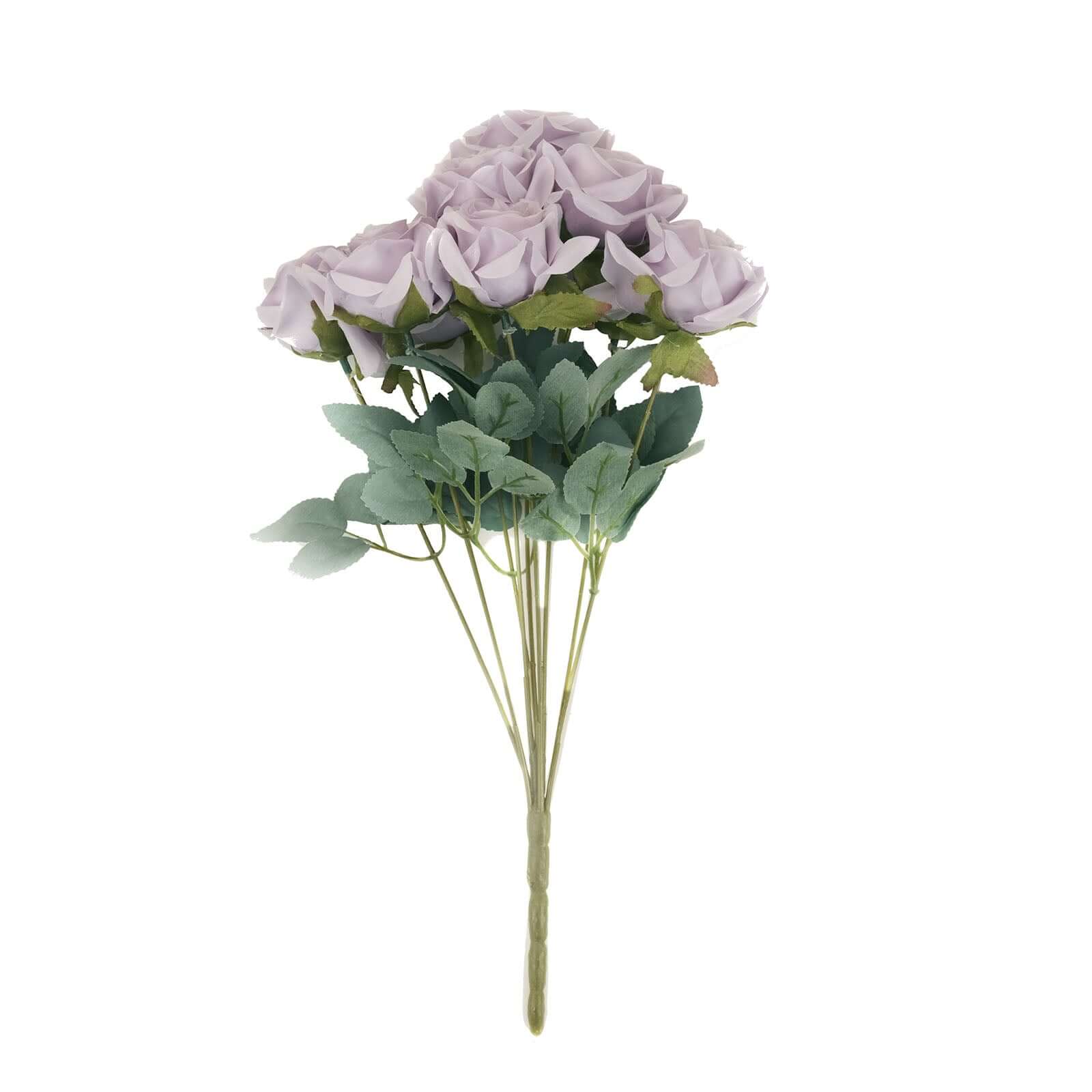 2 Bouquets 17" Lavender Lilac Real Touch Artificial Silk Rose Flower Bushes