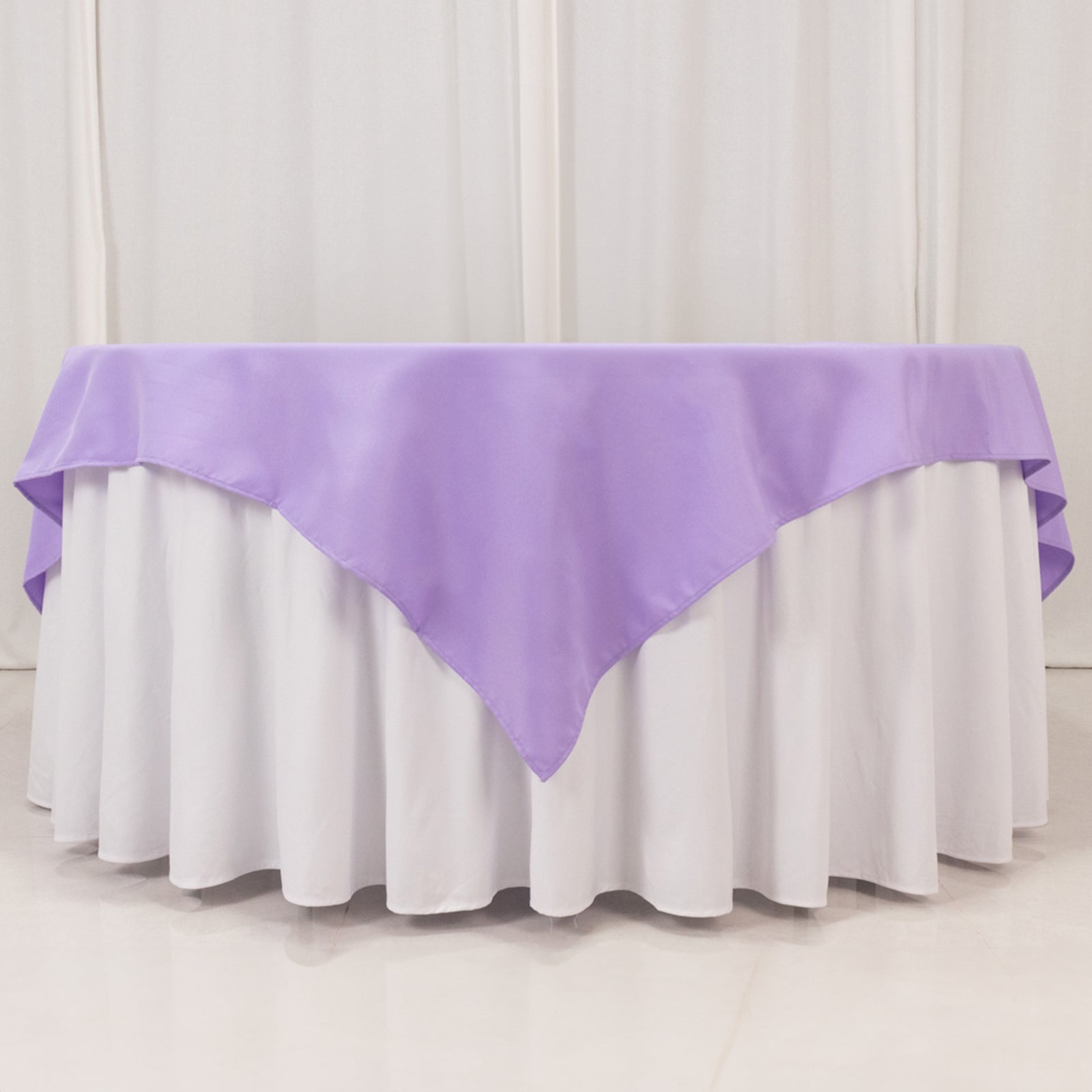 Premium Polyester 70"x70" Table Overlay Square Tablecloth Lavender Lilac 220GSM Wrinkle-Resistant Table Cover