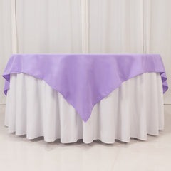 Premium Polyester 70"x70" Table Overlay Square Tablecloth Lavender Lilac 220GSM Wrinkle-Resistant Table Cover