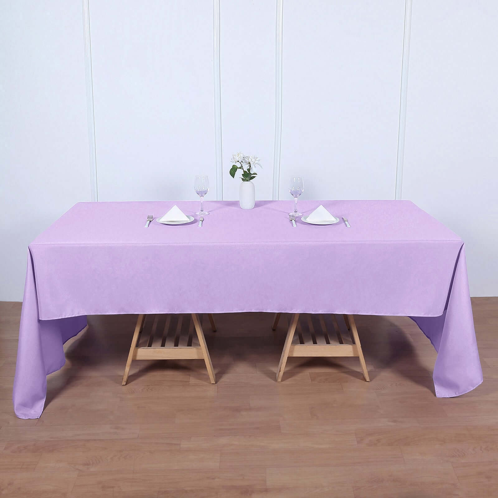 Polyester 60"x126" Rectangle Tablecloth Lavender Lilac - Wrinkle-Resistant Table Cover
