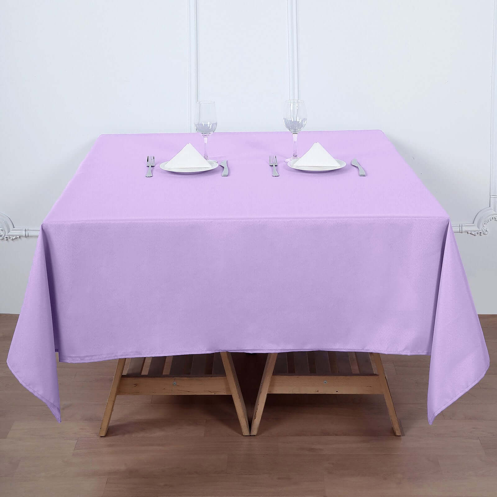 Polyester Square 70"x70" Tablecloth Lavender Lilac - Wrinkle-Resistant & Durable Table Cover