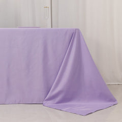 Lamour Satin 90"x156" Rectangle Tablecloth Lavender Lilac - Luxurious, Soft Seamless Table Cover