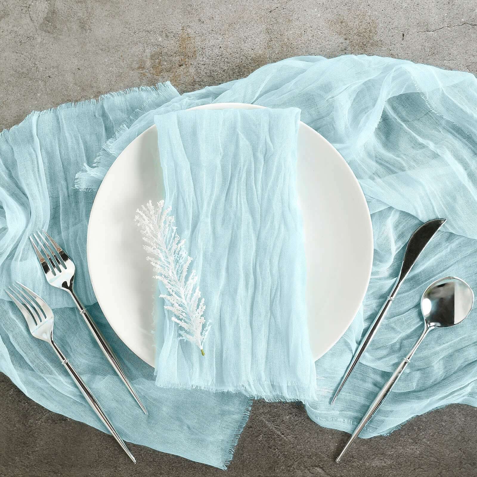 5 Pack Gauze Cheesecloth 24"x19" Napkins Light Blue Reusable Dinner Napkins