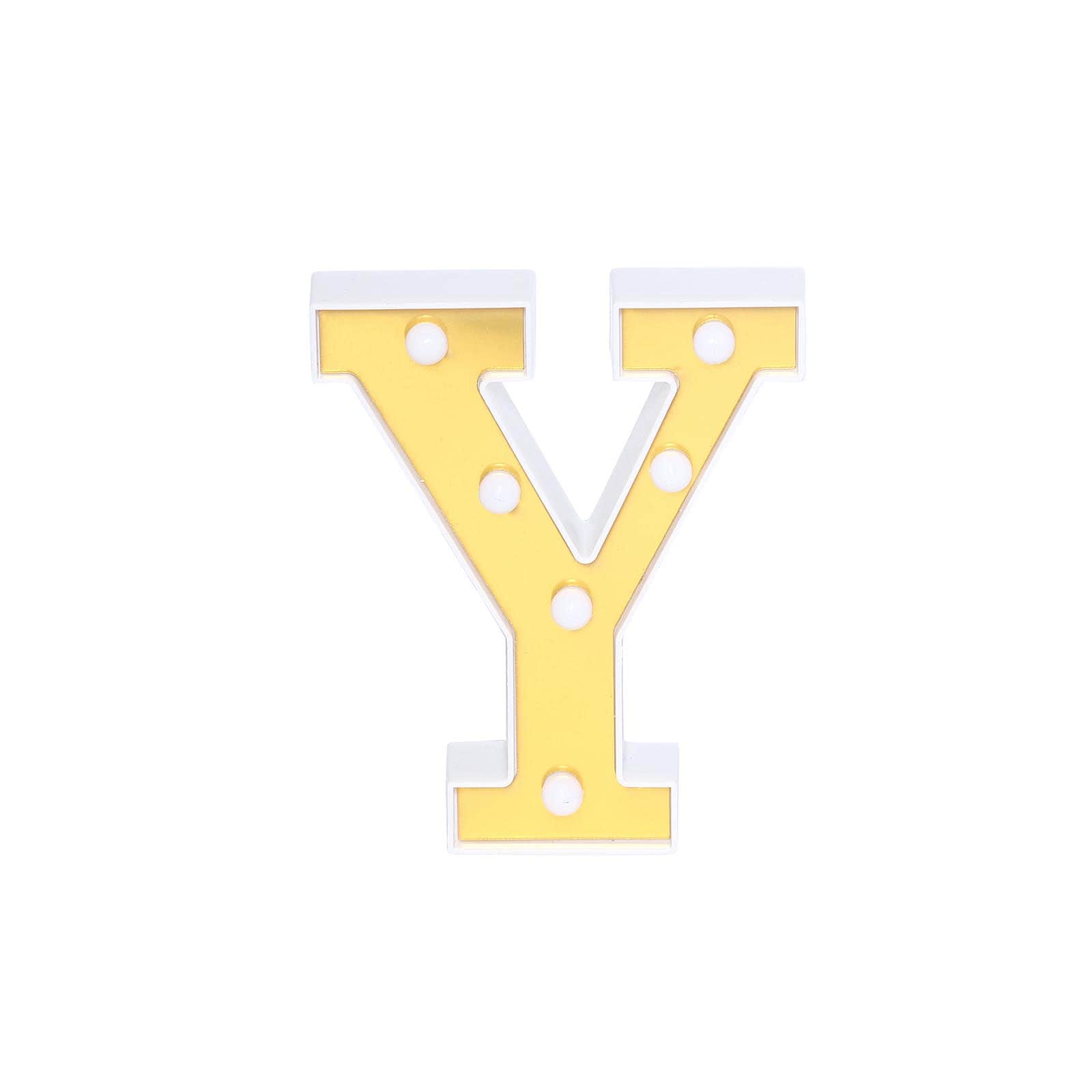 3D Marquee Letter "Y" Warm White 6 LED Lights Gold - Chic Light-Up Decor for Events 6"