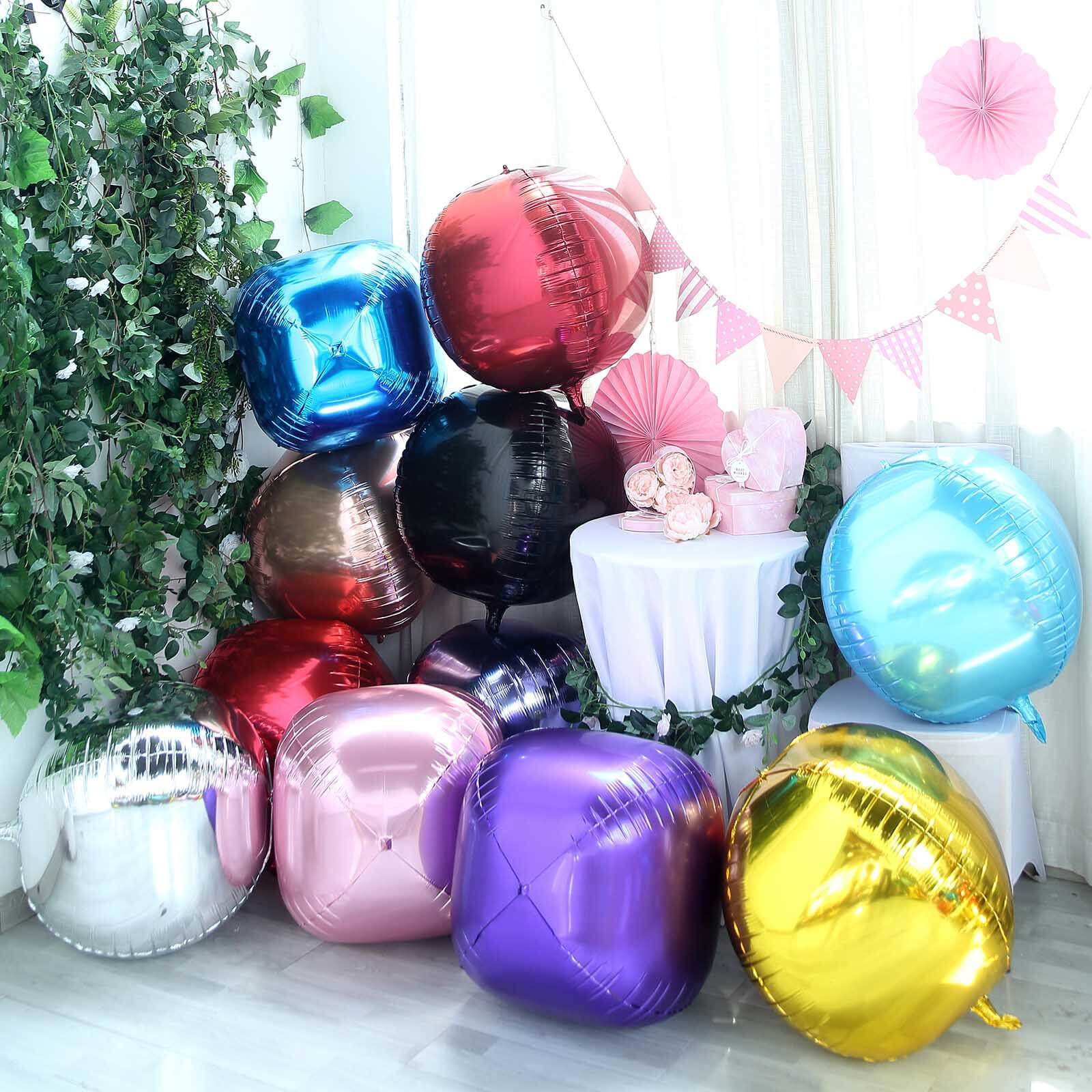 2 Pack 18" 4D Lavender Lilac Sphere Mylar Foil Helium or Air Balloons