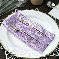 Sequin 20"x20" Napkin Lavender Lilac - Shimmering Dinner Napkin