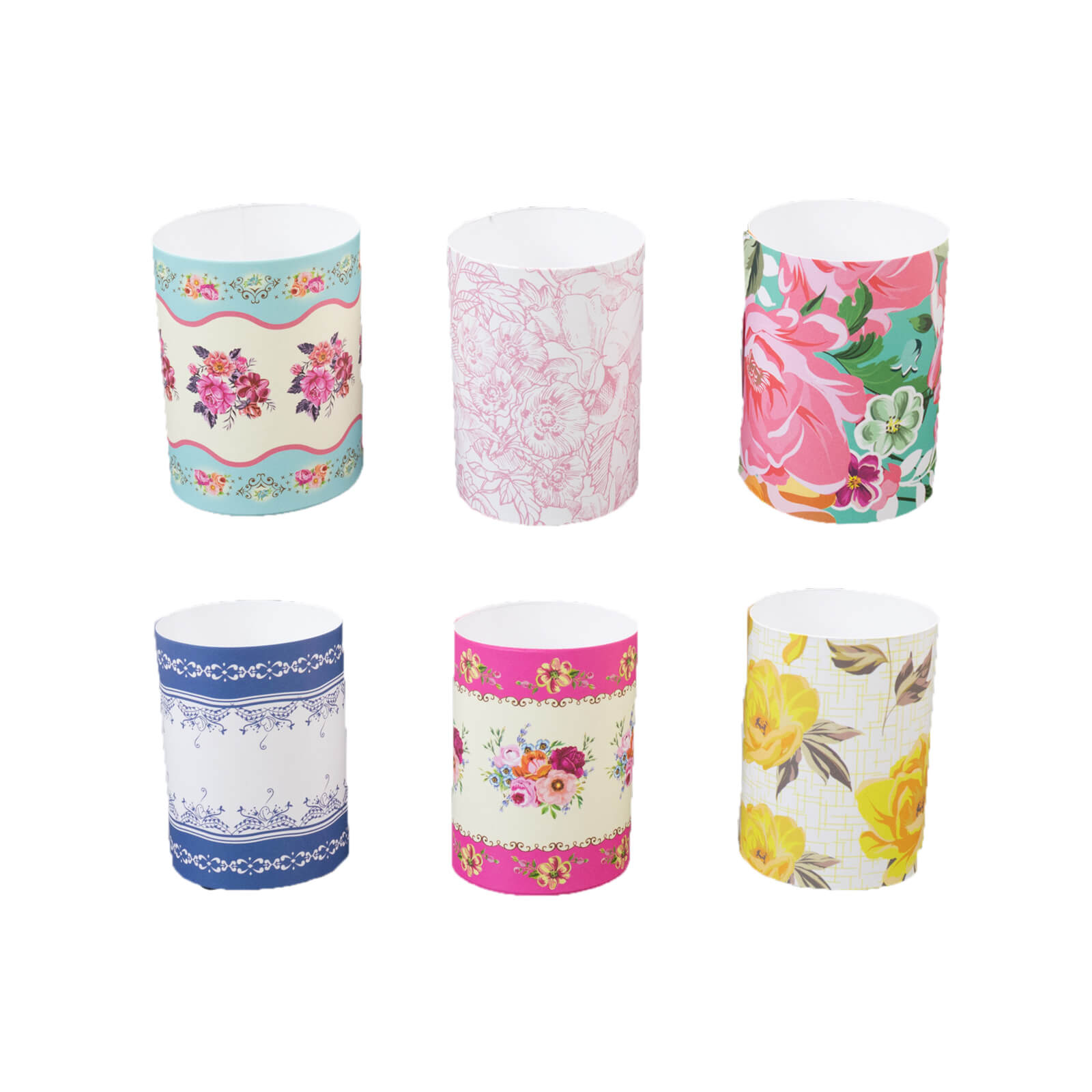 48-Pack Disposable Napkin Rings in Mixed Vintage Floral – Elegant Paper Napkin Holder Bands for Tea Parties, Weddings & Special Occasions