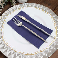 50-Pack Paper Napkins Navy Blue - Soft Disposable 2-Ply Dinner Napkins for Weddings