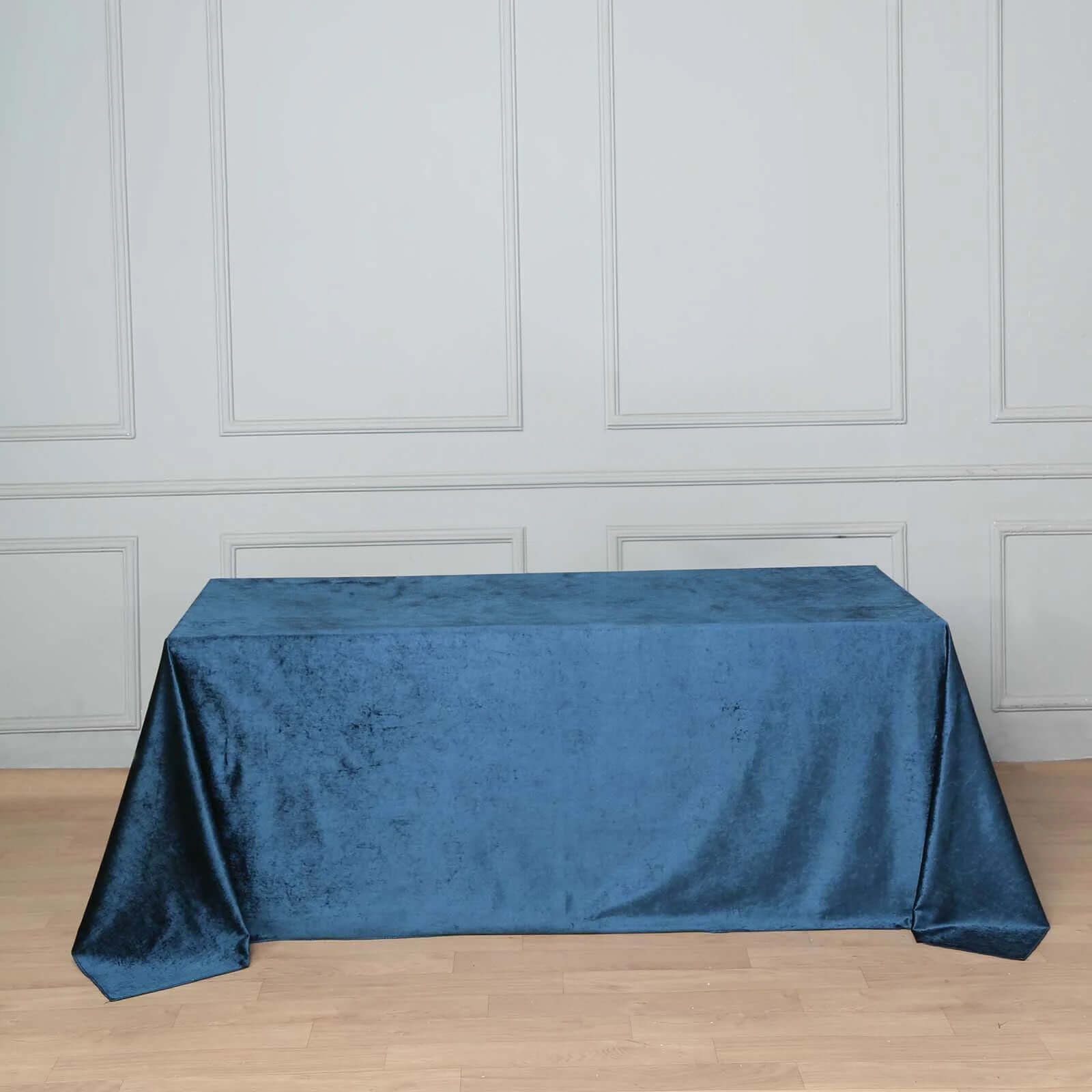Premium Velvet 90"x132" Rectangle Tablecloth Navy Blue - Reusable Soft & Seamless Table Cover