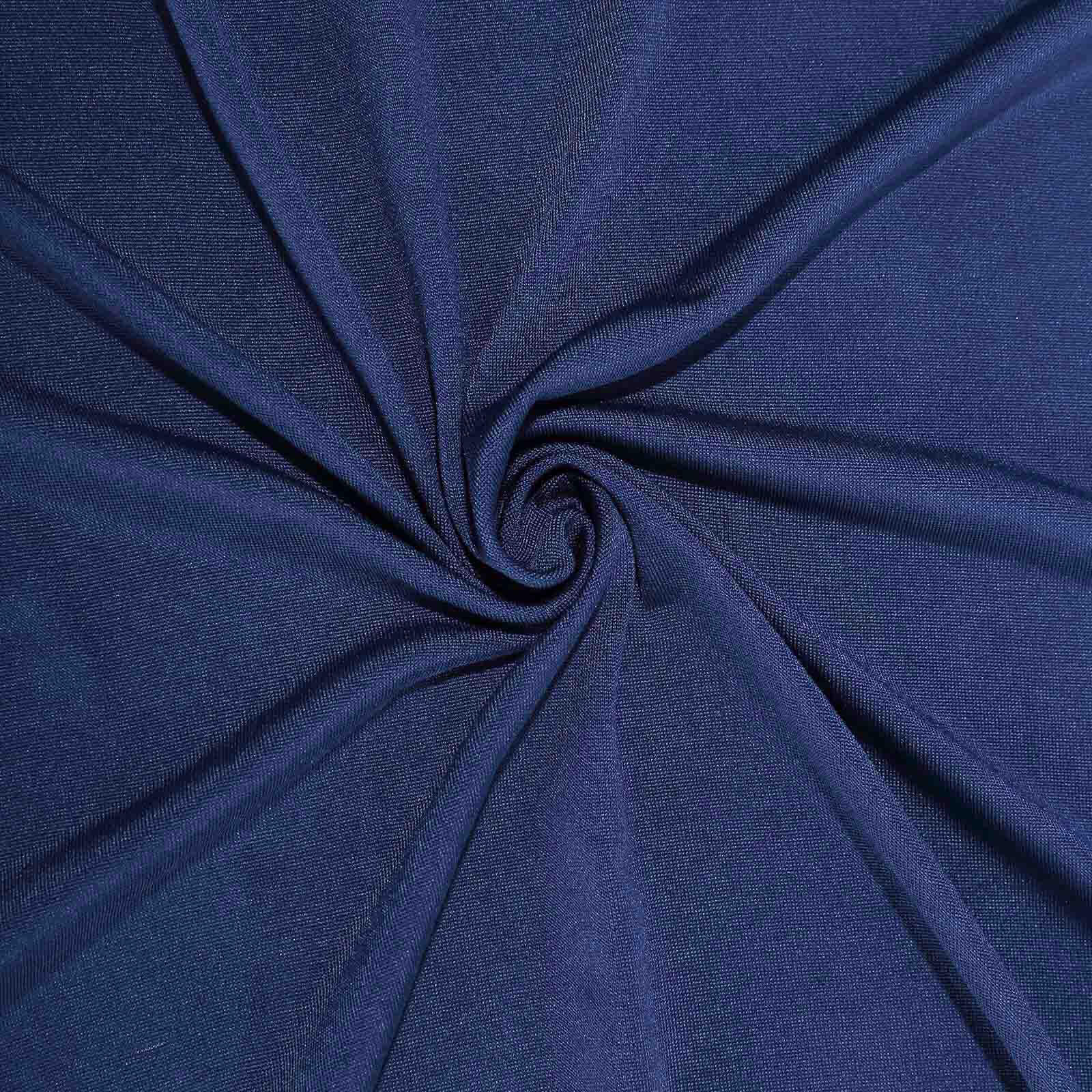 Stretch Spandex 96"x30" Rectangle Table Cover Navy Blue - Durable Form-Fitting Tablecloth