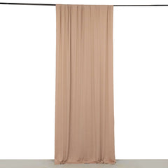 Nude 4-Way Stretch Spandex Event Curtain Drapes, Wrinkle Free Backdrop Event Panel with Rod Pockets - 5ftx10ft