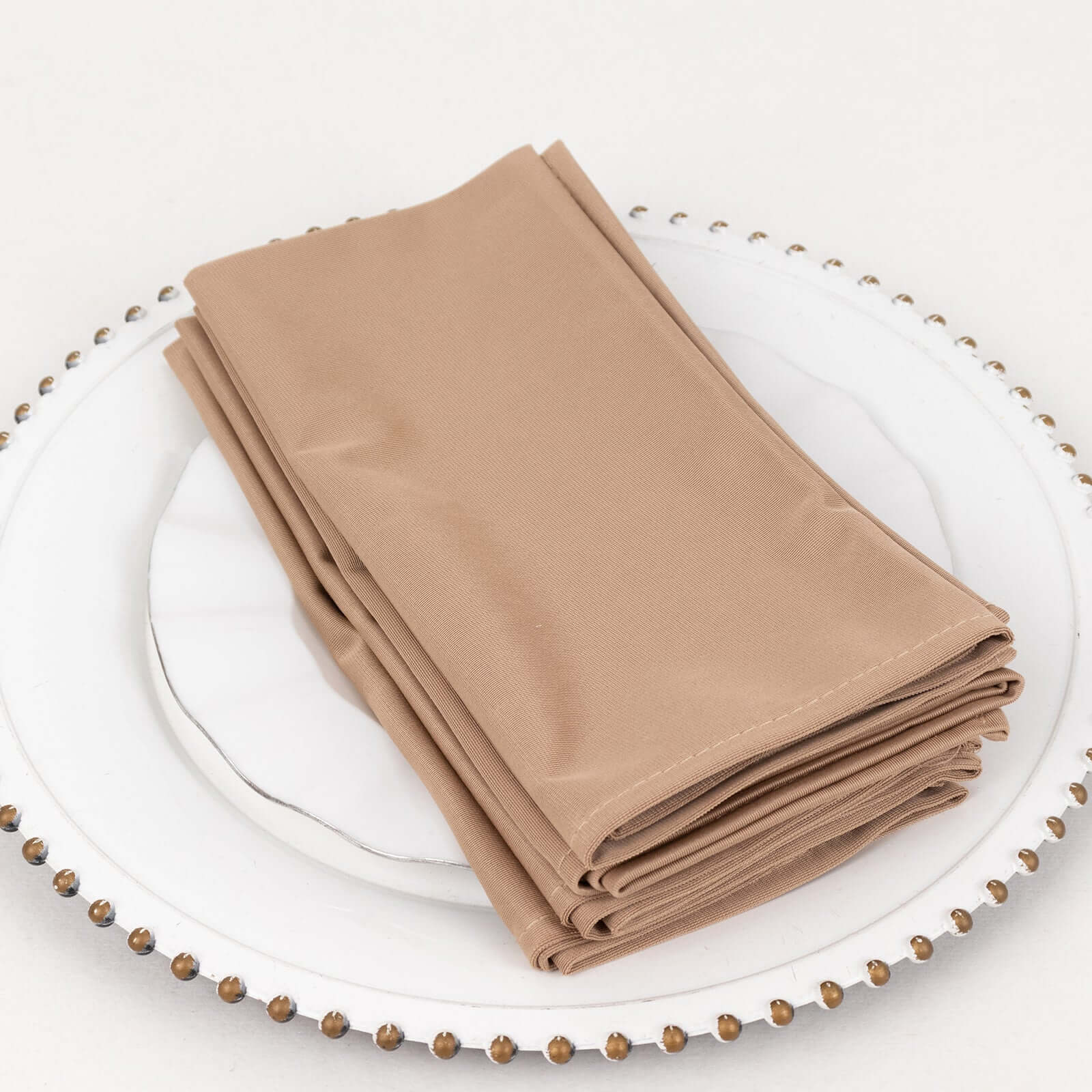 5 Pack Scuba 20"x20" Napkins Nude - Durable & Reusable Dinner Napkins