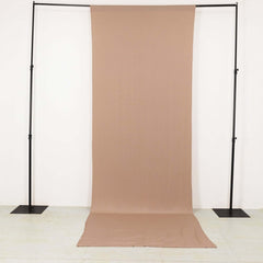 Nude 4-Way Stretch Spandex Event Curtain Drapes, Wrinkle Free Backdrop Event Panel with Rod Pockets - 5ftx14ft