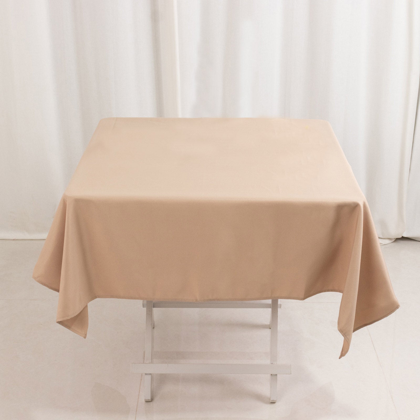 Premium Polyester 54"x54" Square Tablecloth Nude - 220GSM Stain and Wrinkle-Resistant Table Cover