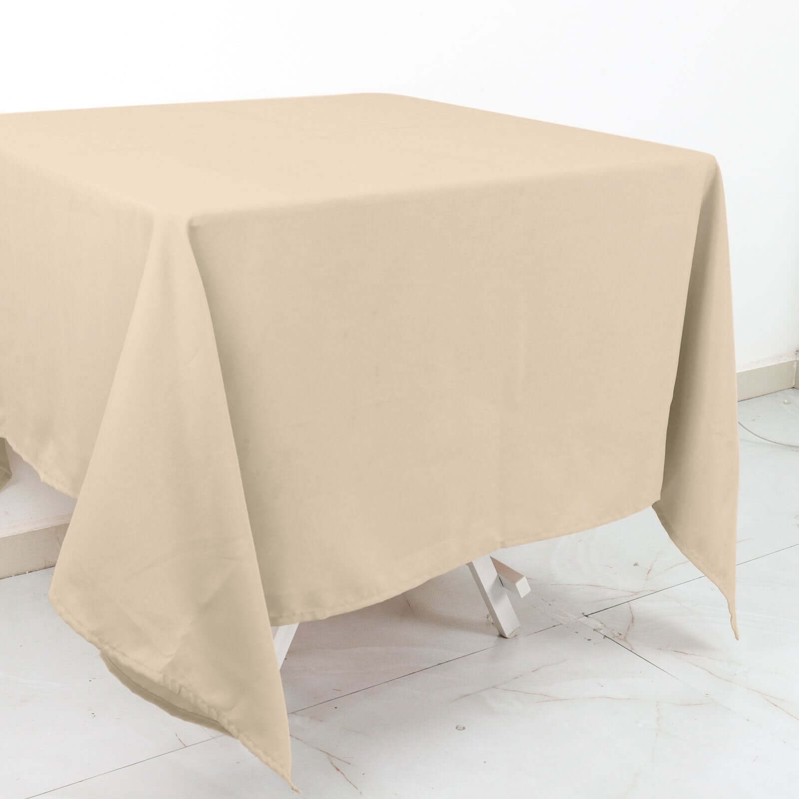 Polyester Square 70"x70" Tablecloth Nude - Wrinkle-Resistant & Durable Table Cover