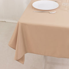 Premium Polyester 54"x54" Table Overlay Square Tablecloth Nude - 220GSM Stain and Wrinkle-Resistant Table Topper